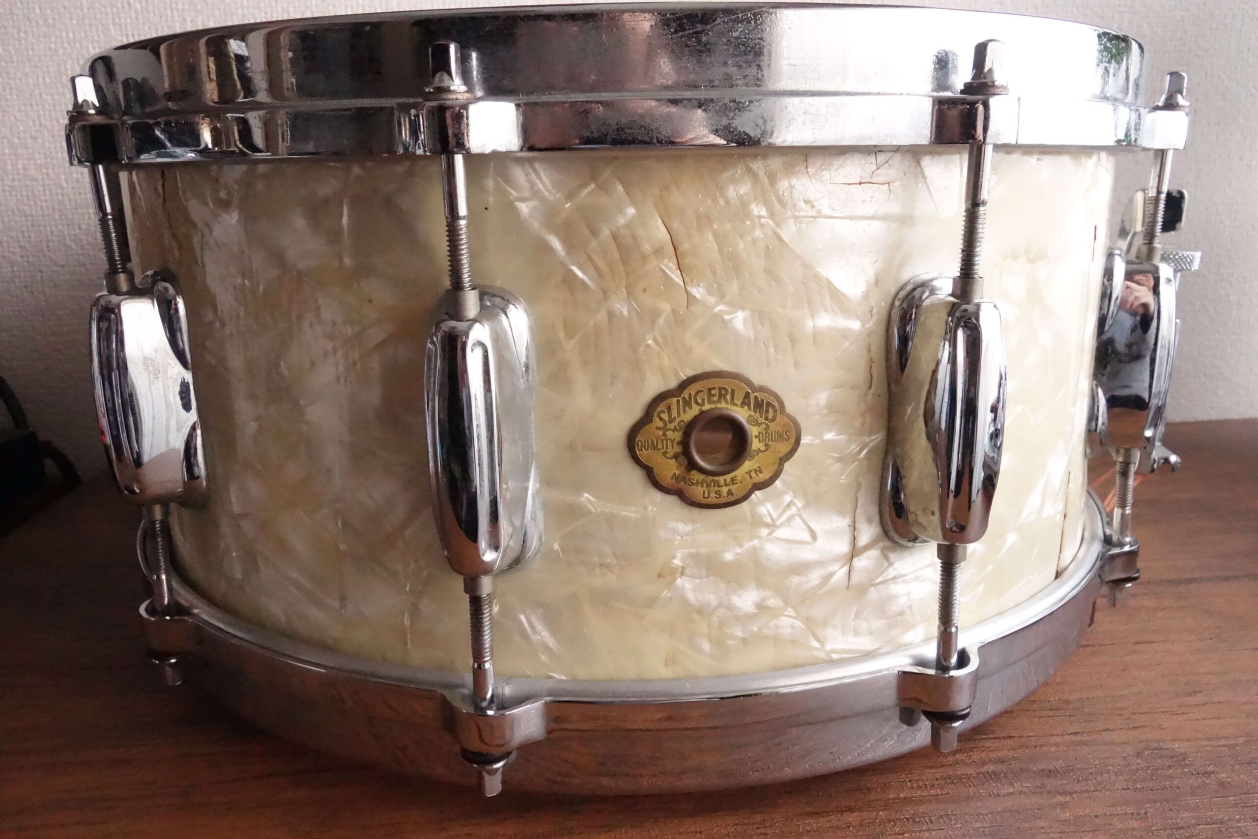 珍しい Slingerland スリンガーランド スチールスネア 70年代 打楽器