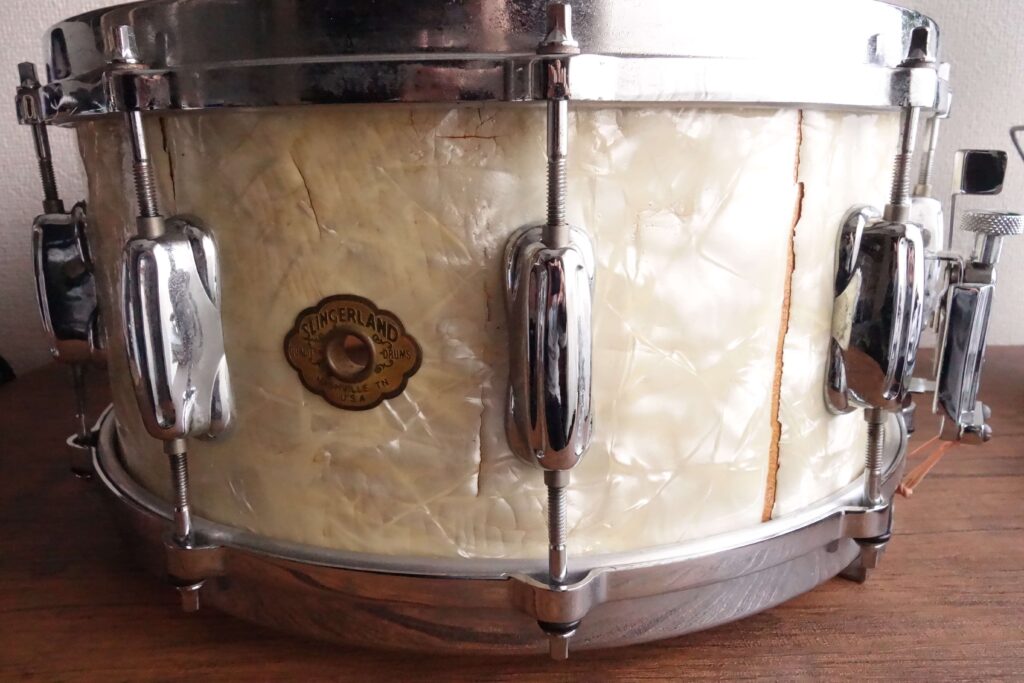 珍しい Slingerland スリンガーランド スチールスネア 70年代 打楽器